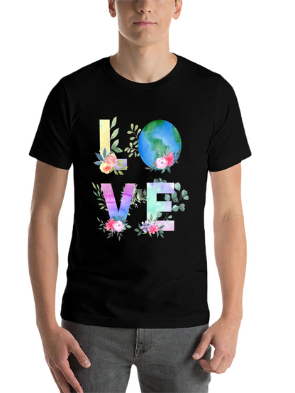 Love Earth Graphic T-Shirt - Floral Planet Tee