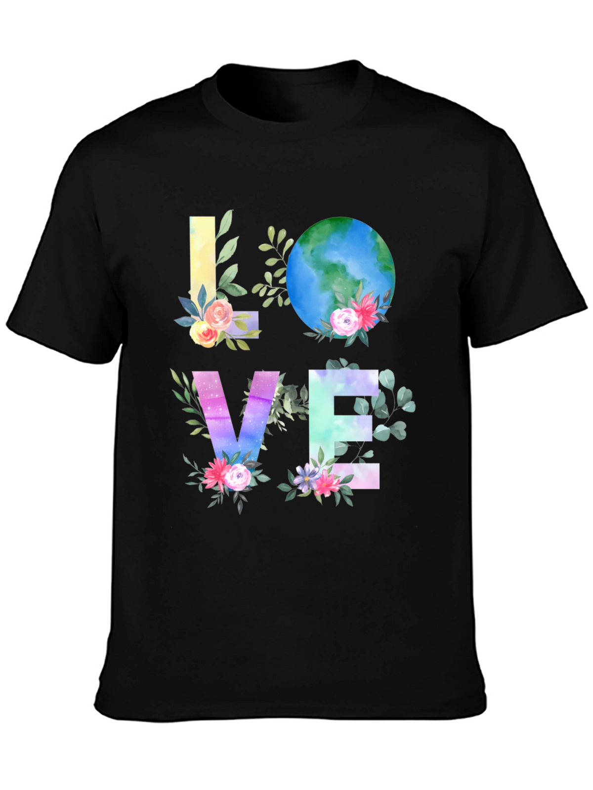 Love Earth Graphic T-Shirt - Floral Planet Tee