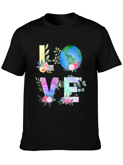 Love Earth Graphic T-Shirt - Floral Planet Tee
