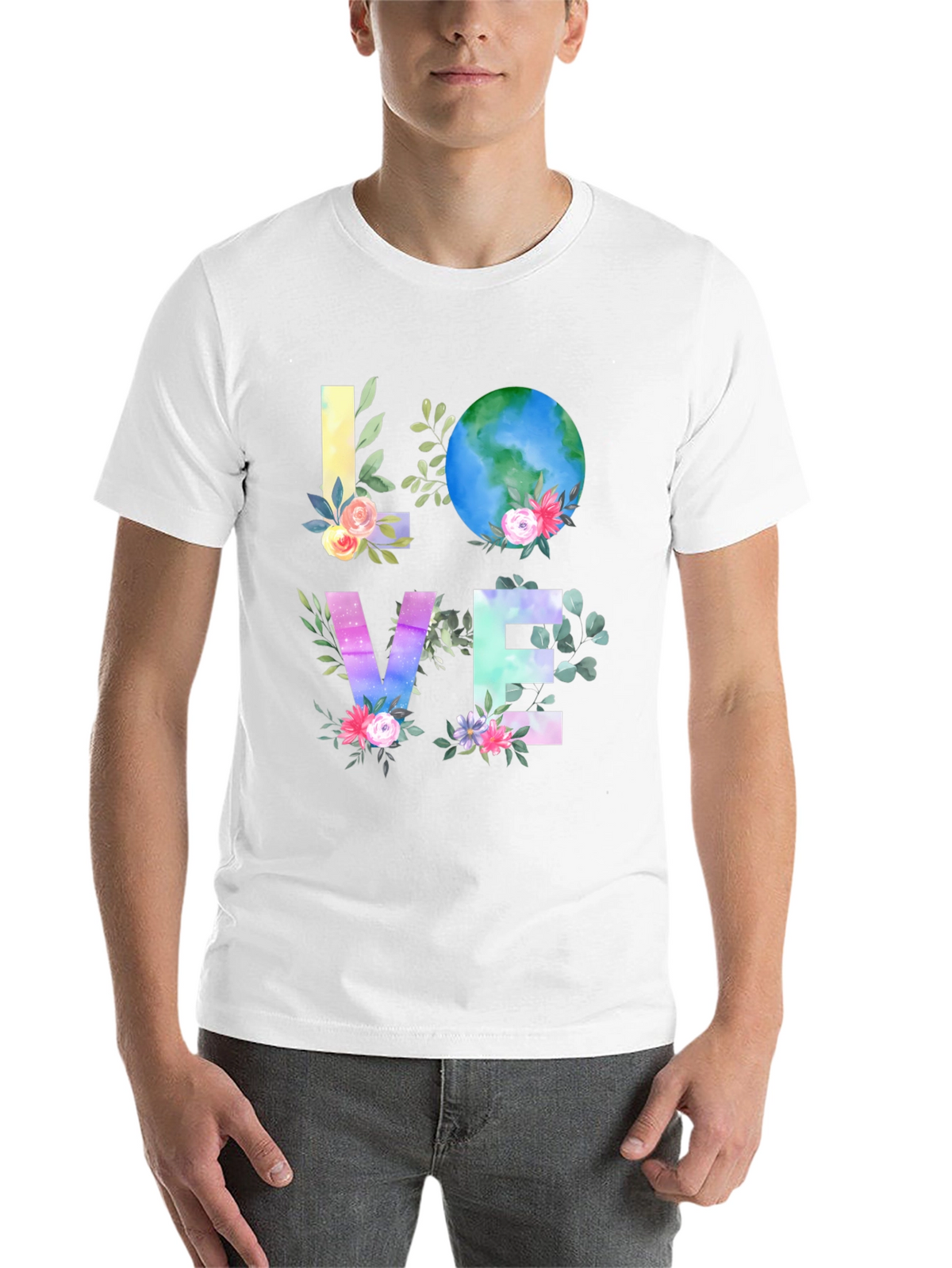 Love Earth Graphic T-Shirt - Floral Planet Tee