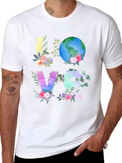Love Earth Graphic T-Shirt - Floral Planet Tee