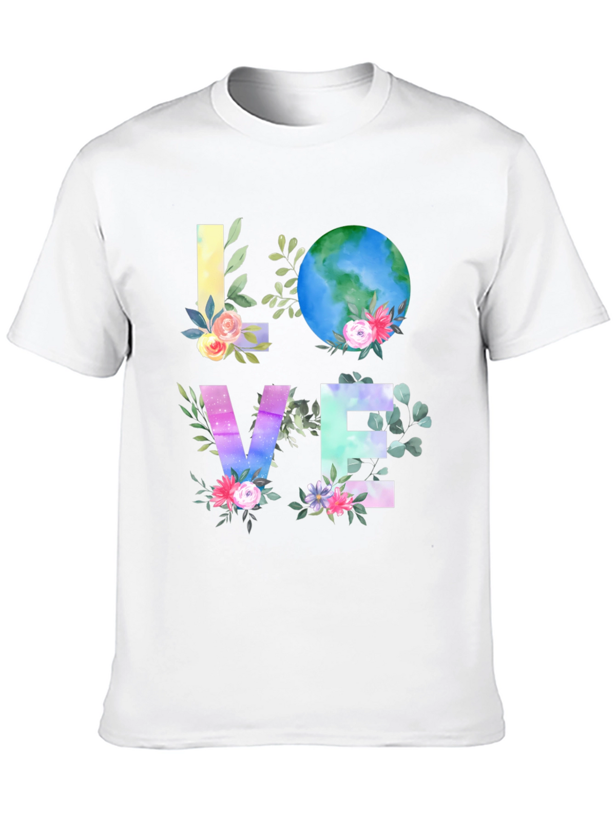Love Earth Graphic T-Shirt - Floral Planet Tee
