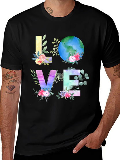 Love Earth Graphic T-Shirt - Floral Planet Tee