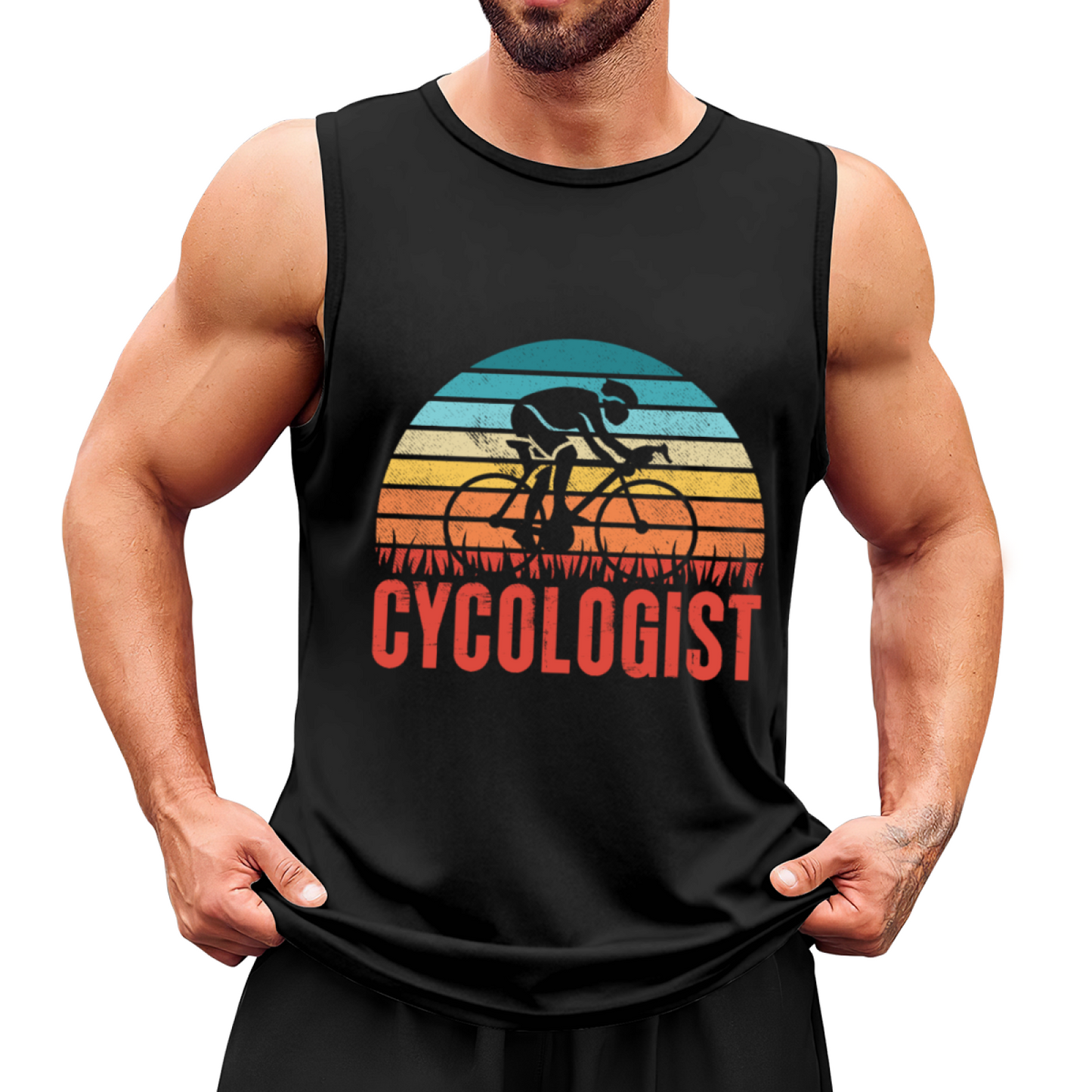Retro Sunset Cycologist Road Bike Cyclist Tank