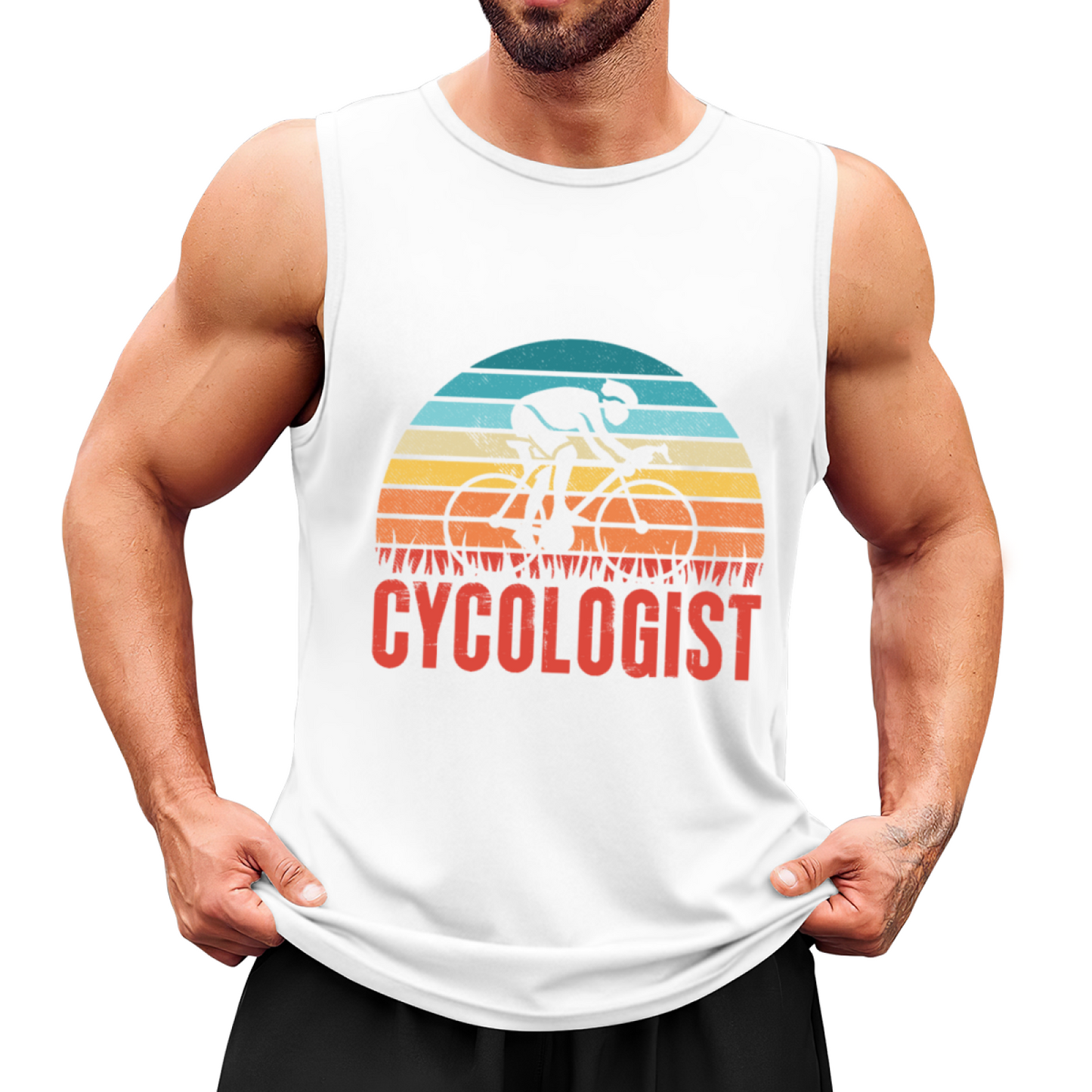 Retro Sunset Cycologist Road Bike Cyclist Tank