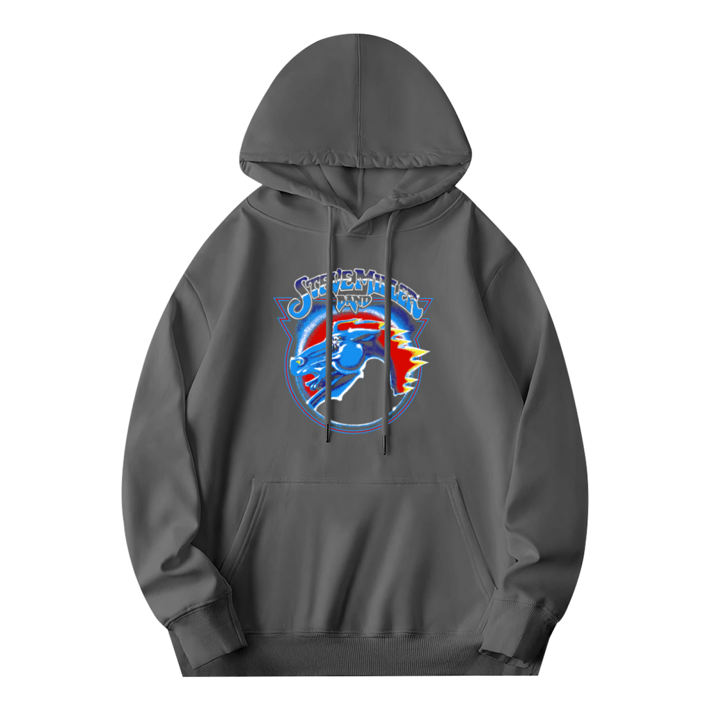 Vintage Rock Band Horse Logo Hoodie, Men Stylish Cozy Long Sleeve Hooded Top