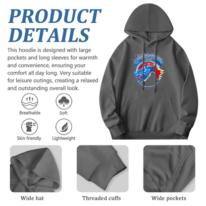 Vintage Rock Band Horse Logo Hoodie, Men Stylish Cozy Long Sleeve Hooded Top