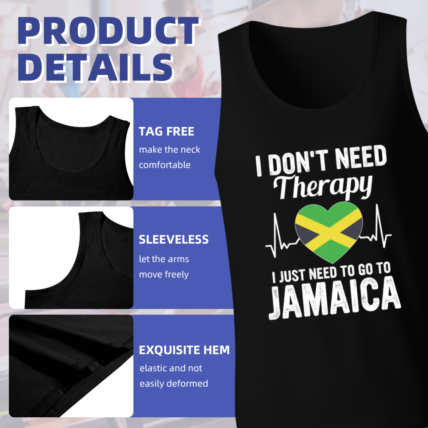 I Don't Need Therapy Jamaica Heart Tank Top