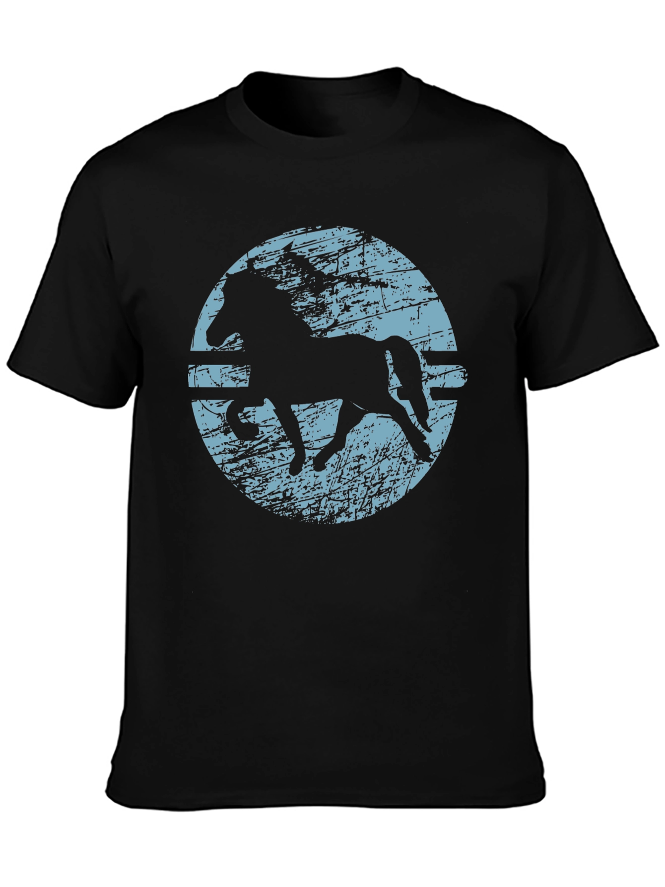 Horse Silhouette Graphic T-Shirt - Black