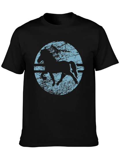 Horse Silhouette Graphic T-Shirt - Black