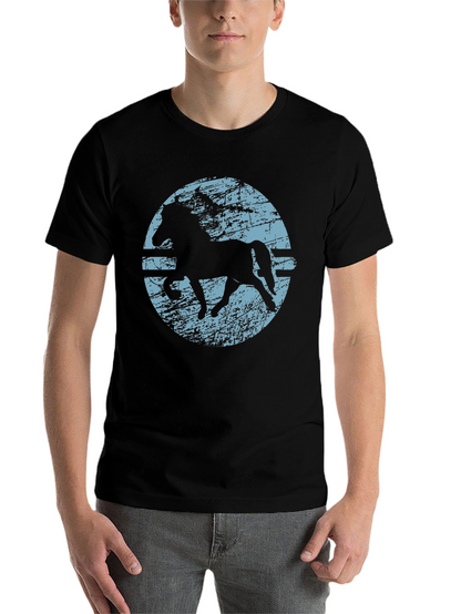 Horse Silhouette Graphic T-Shirt - Black