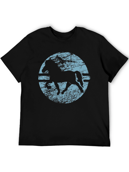 Horse Silhouette Graphic T-Shirt - Black