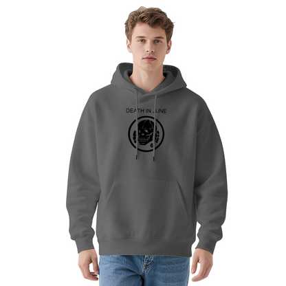 Death In June Skull Logo White Hoodie, Soft Gothic Daily Top