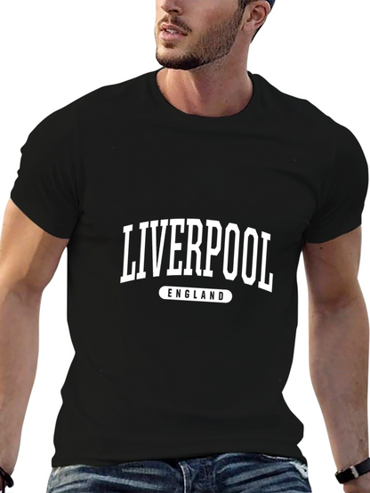 Liverpool England Graphic Black T-Shirt