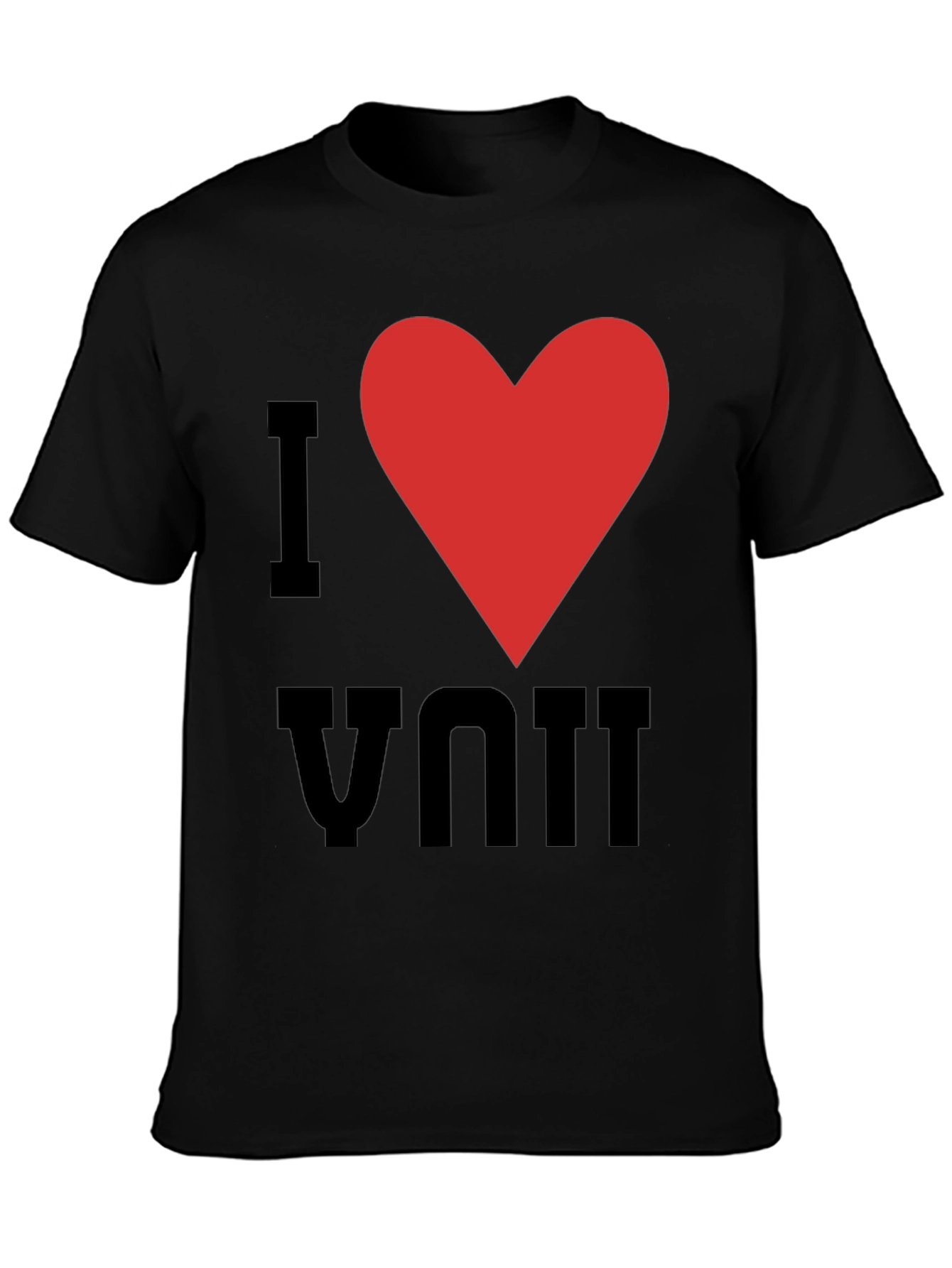 I Heart You Graphic Tee - Black Cotton T-Shirt
