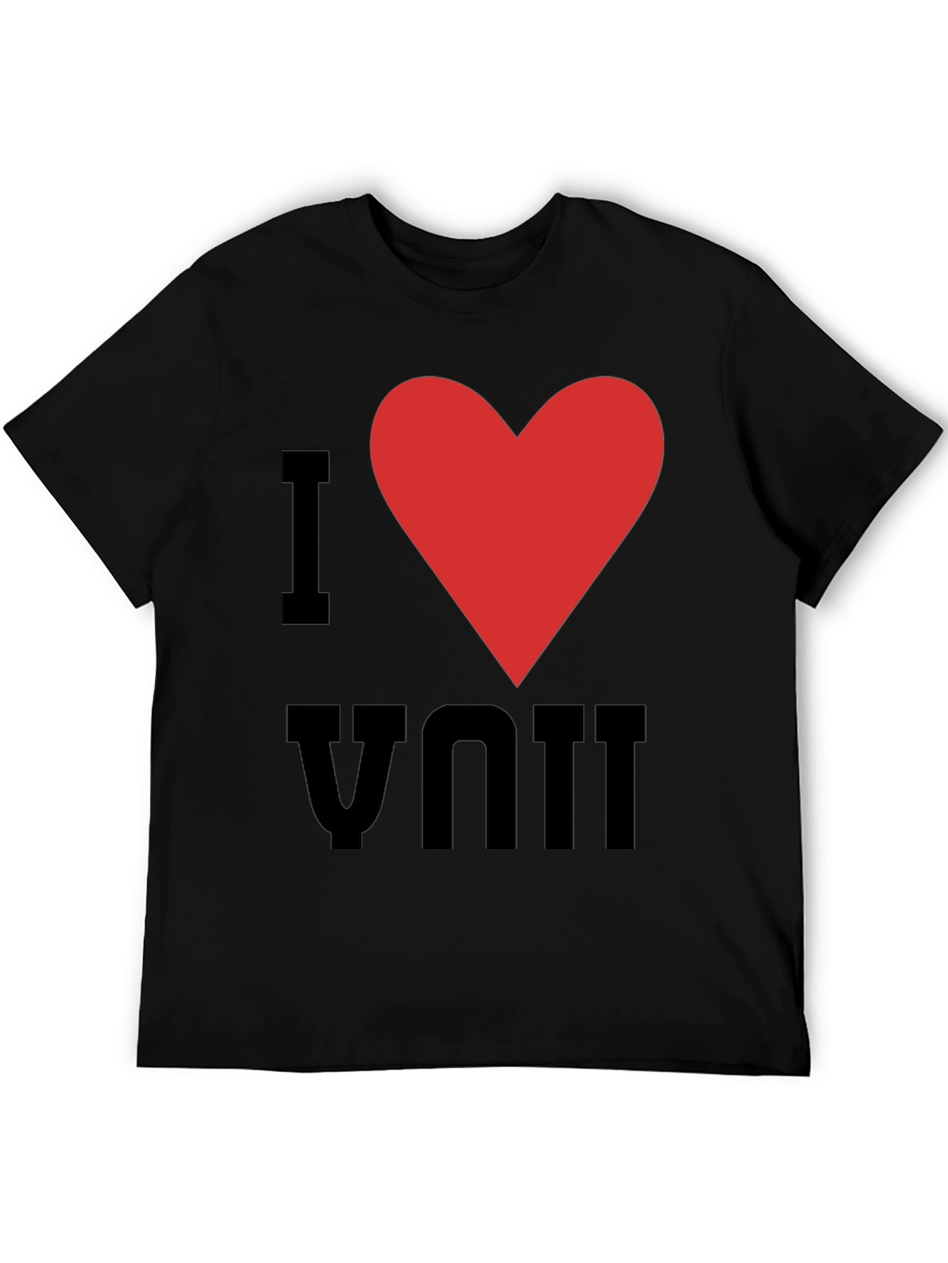 I Heart You Graphic Tee - Black Cotton T-Shirt