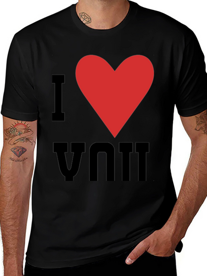I Heart You Graphic Tee - Black Cotton T-Shirt