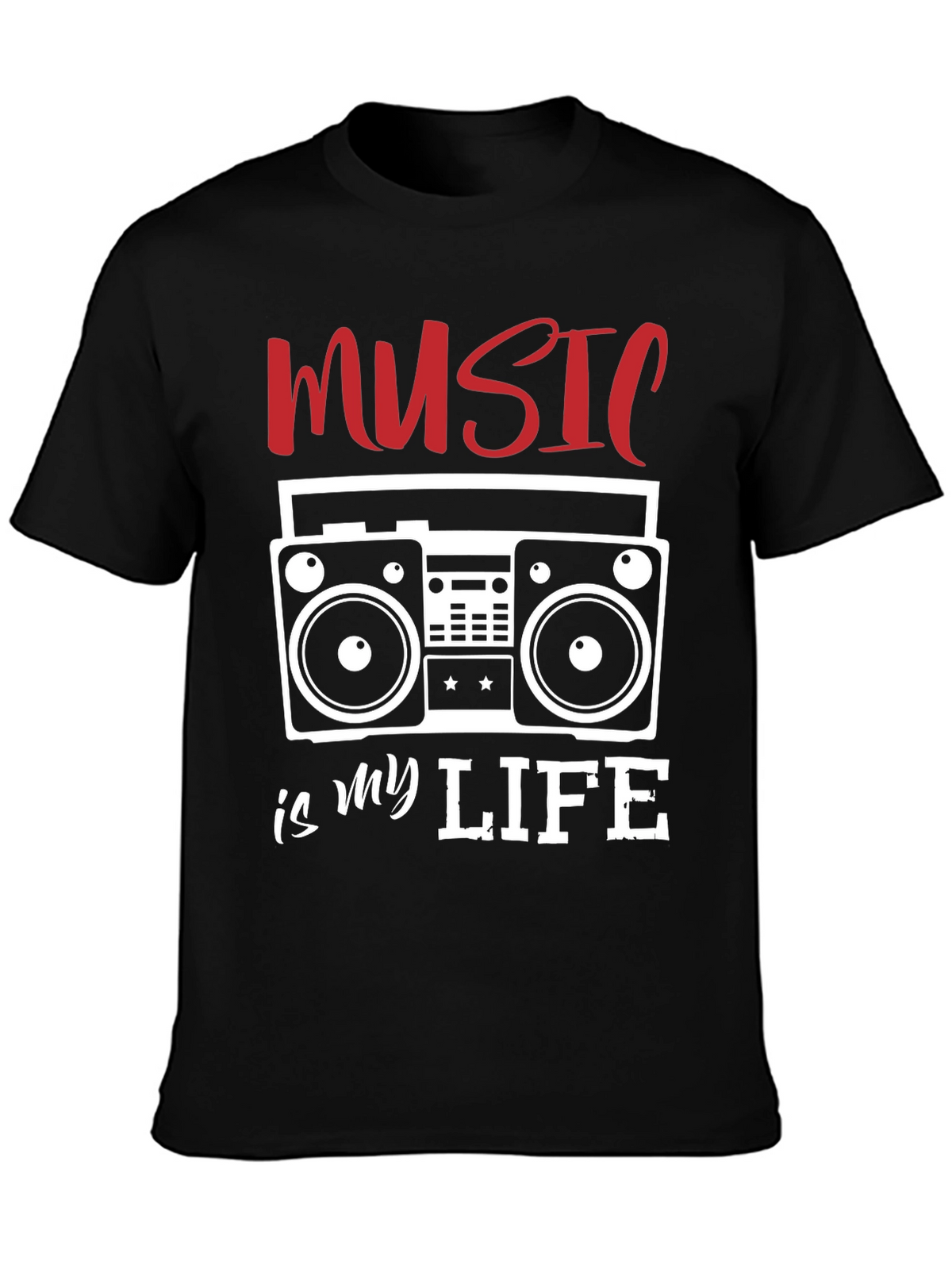Music is My Life T-Shirt - Retro Boombox Design