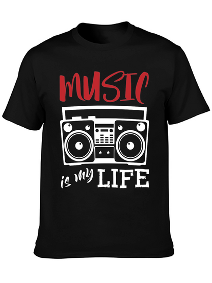 Music is My Life T-Shirt - Retro Boombox Design