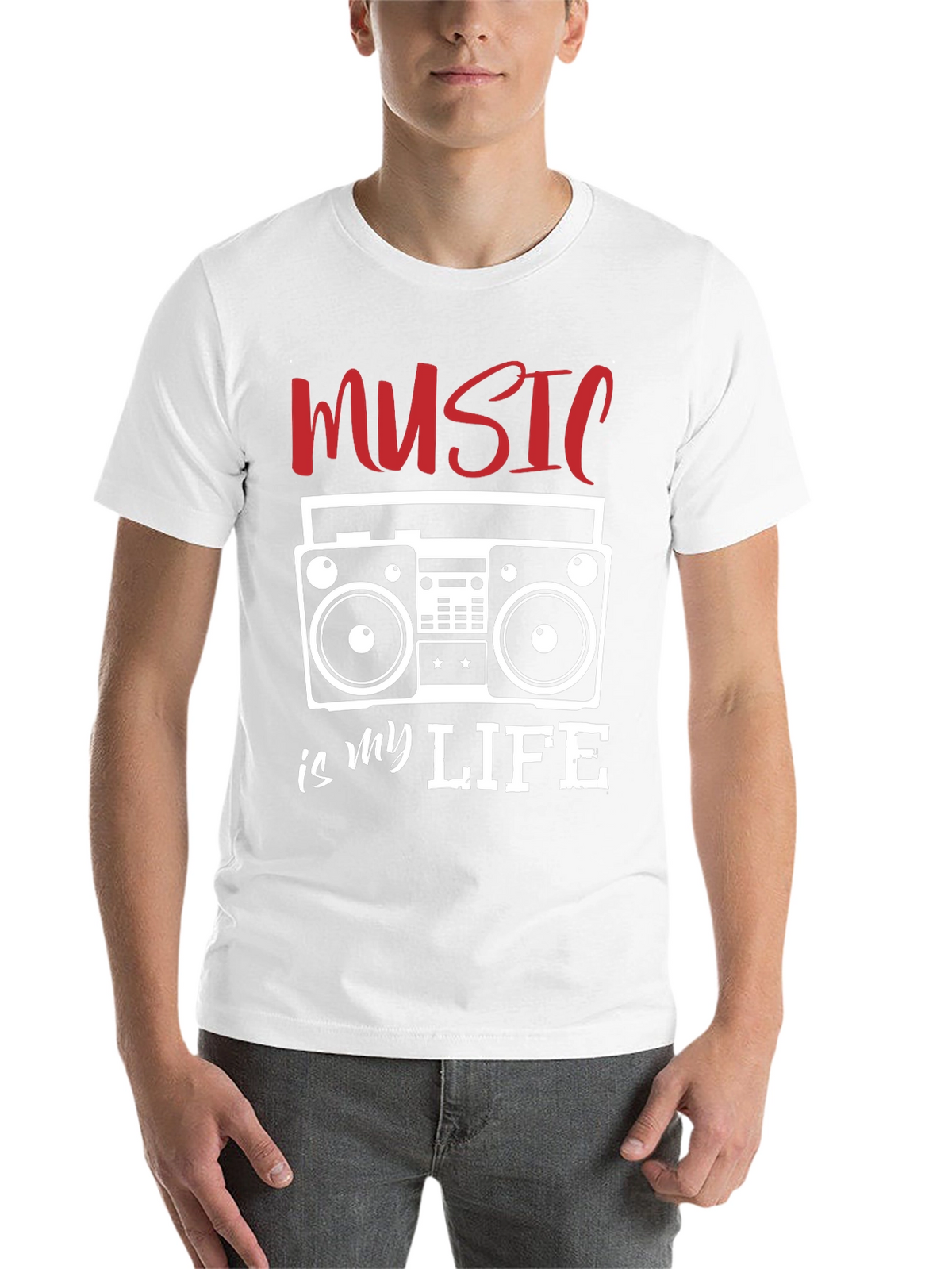 Music is My Life T-Shirt - Retro Boombox Design