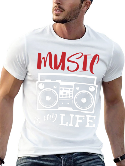 Music is My Life T-Shirt - Retro Boombox Design