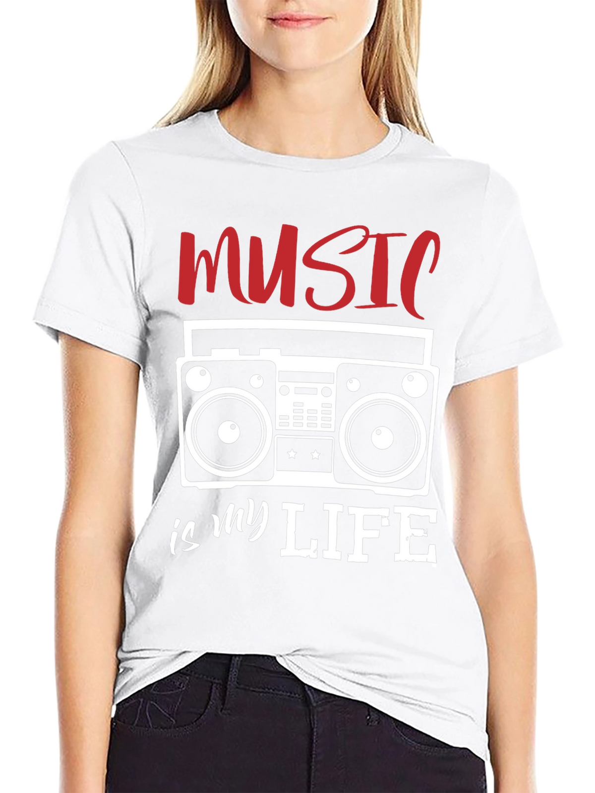 Music is My Life T-Shirt - Retro Boombox Design