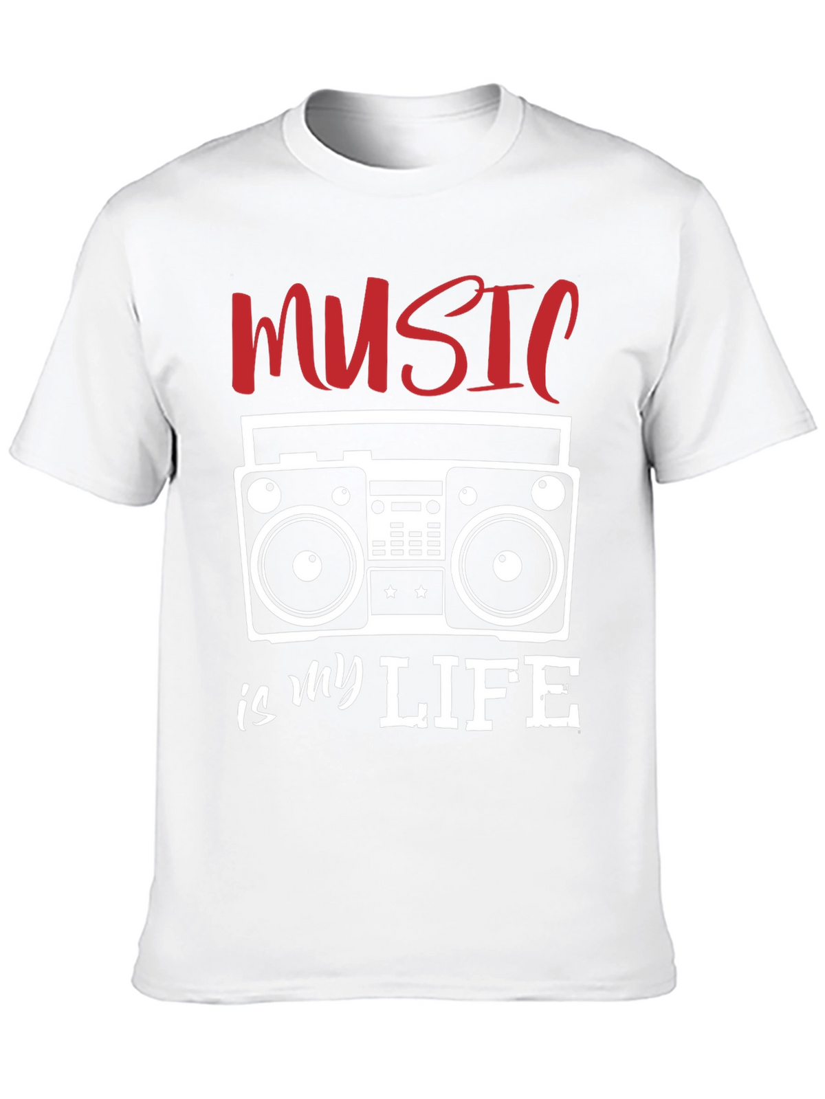 Music is My Life T-Shirt - Retro Boombox Design