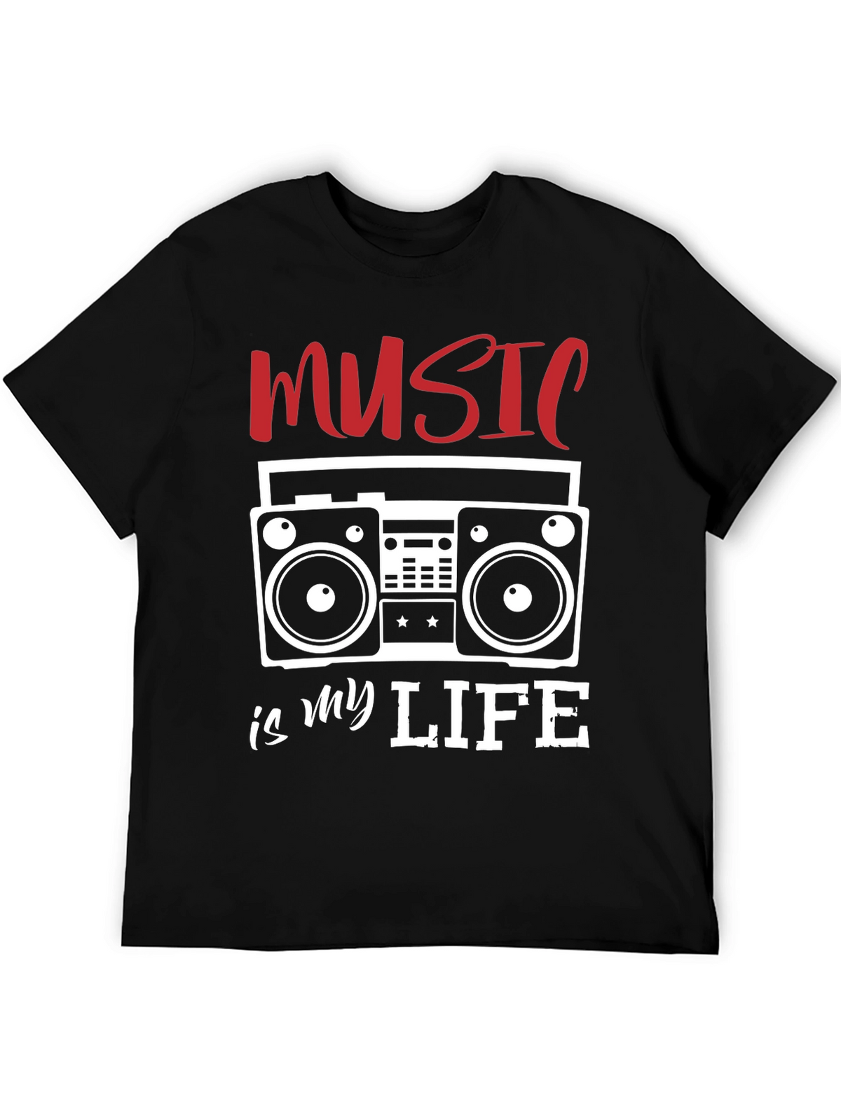 Music is My Life T-Shirt - Retro Boombox Design