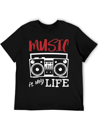 Music is My Life T-Shirt - Retro Boombox Design