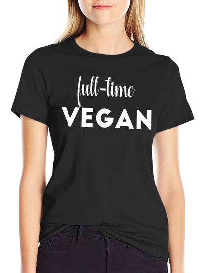 Full-Time Vegan Graphic T-Shirt - Black