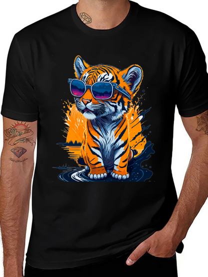 Cool Tiger Cub Graphic T-Shirt - Black