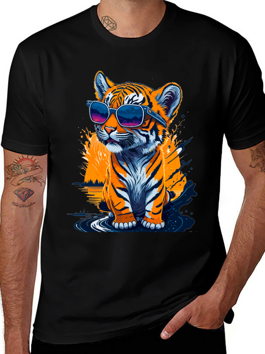 Cool Tiger Cub Graphic T-Shirt - Black