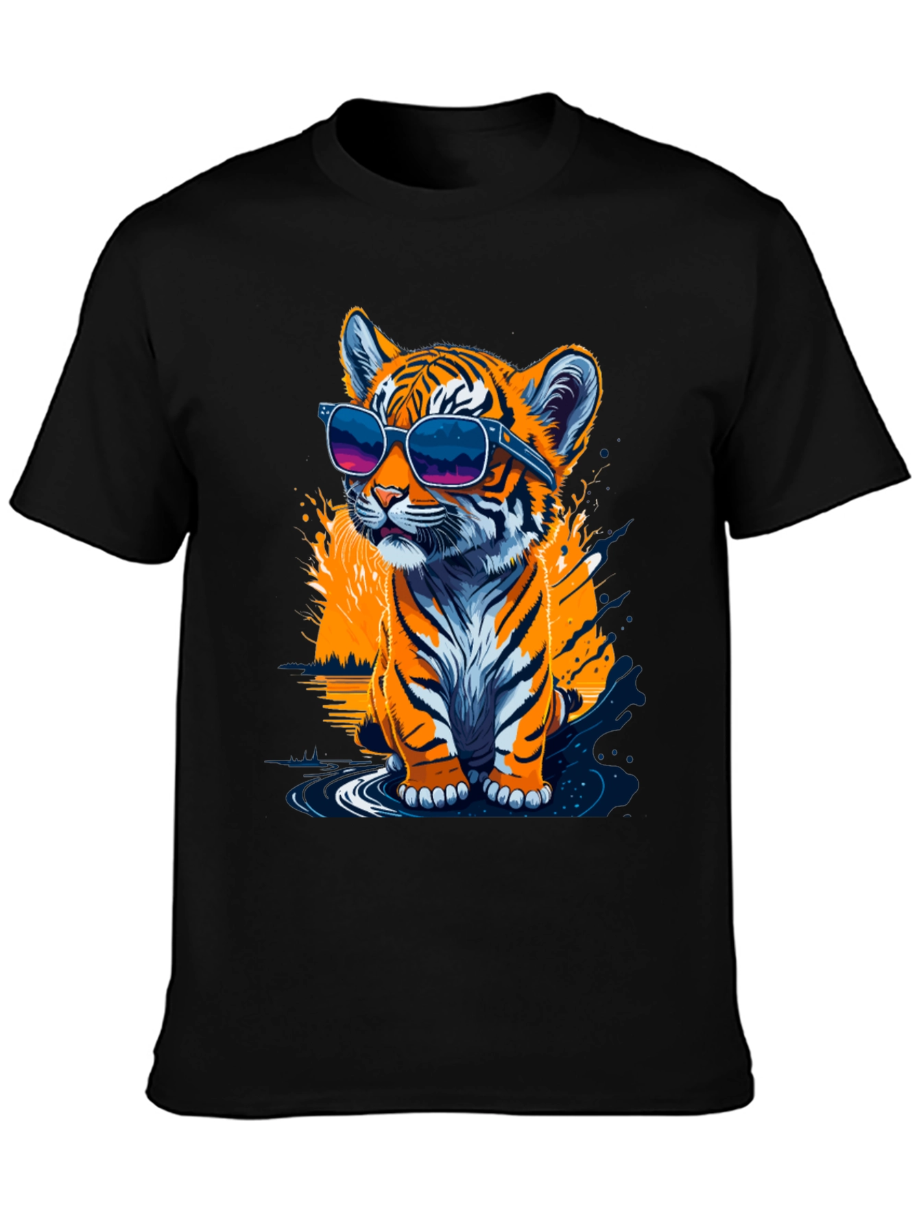 Cool Tiger Cub Graphic T-Shirt - Black