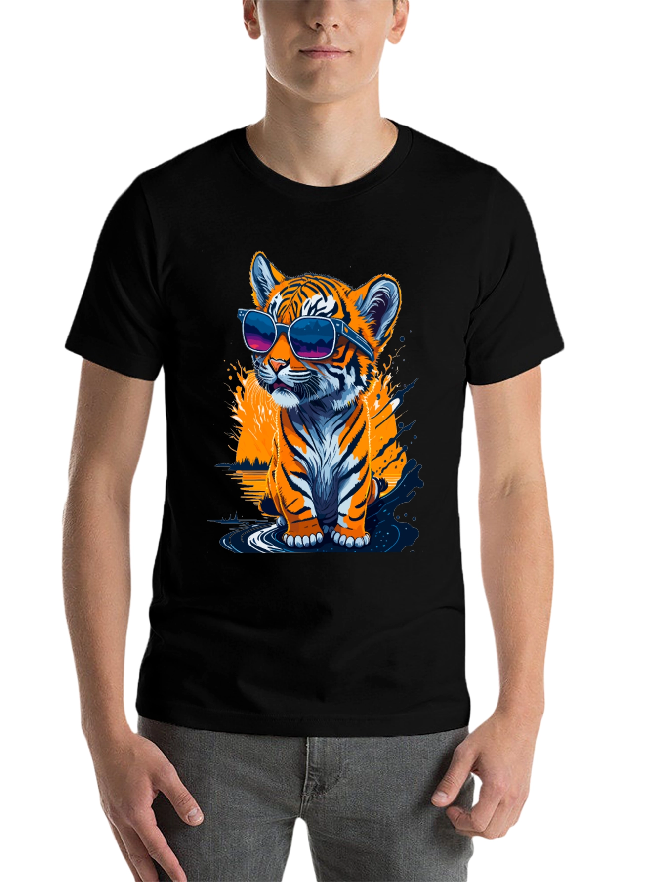 Cool Tiger Cub Graphic T-Shirt - Black
