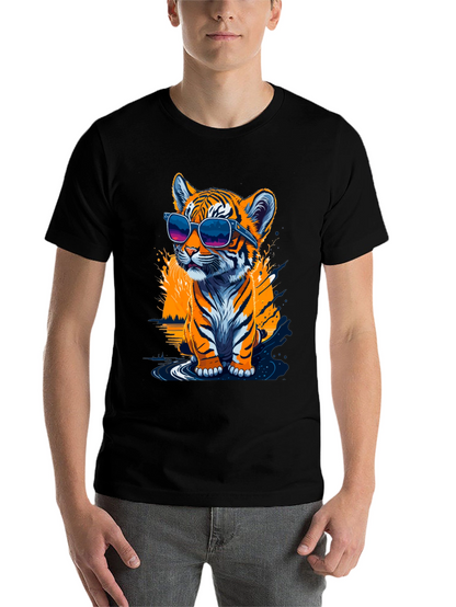 Cool Tiger Cub Graphic T-Shirt - Black