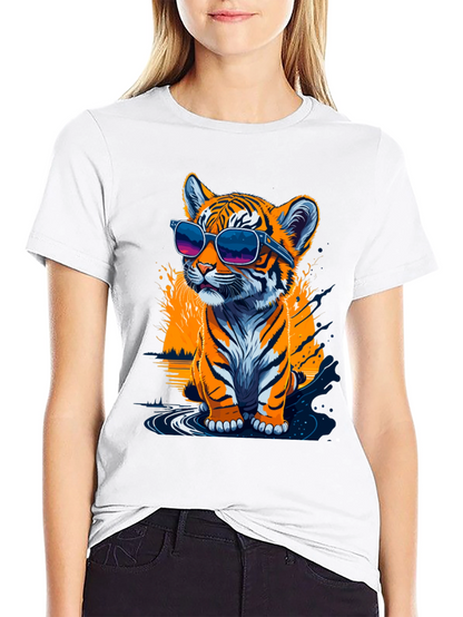 Cool Tiger Cub Graphic T-Shirt - Black