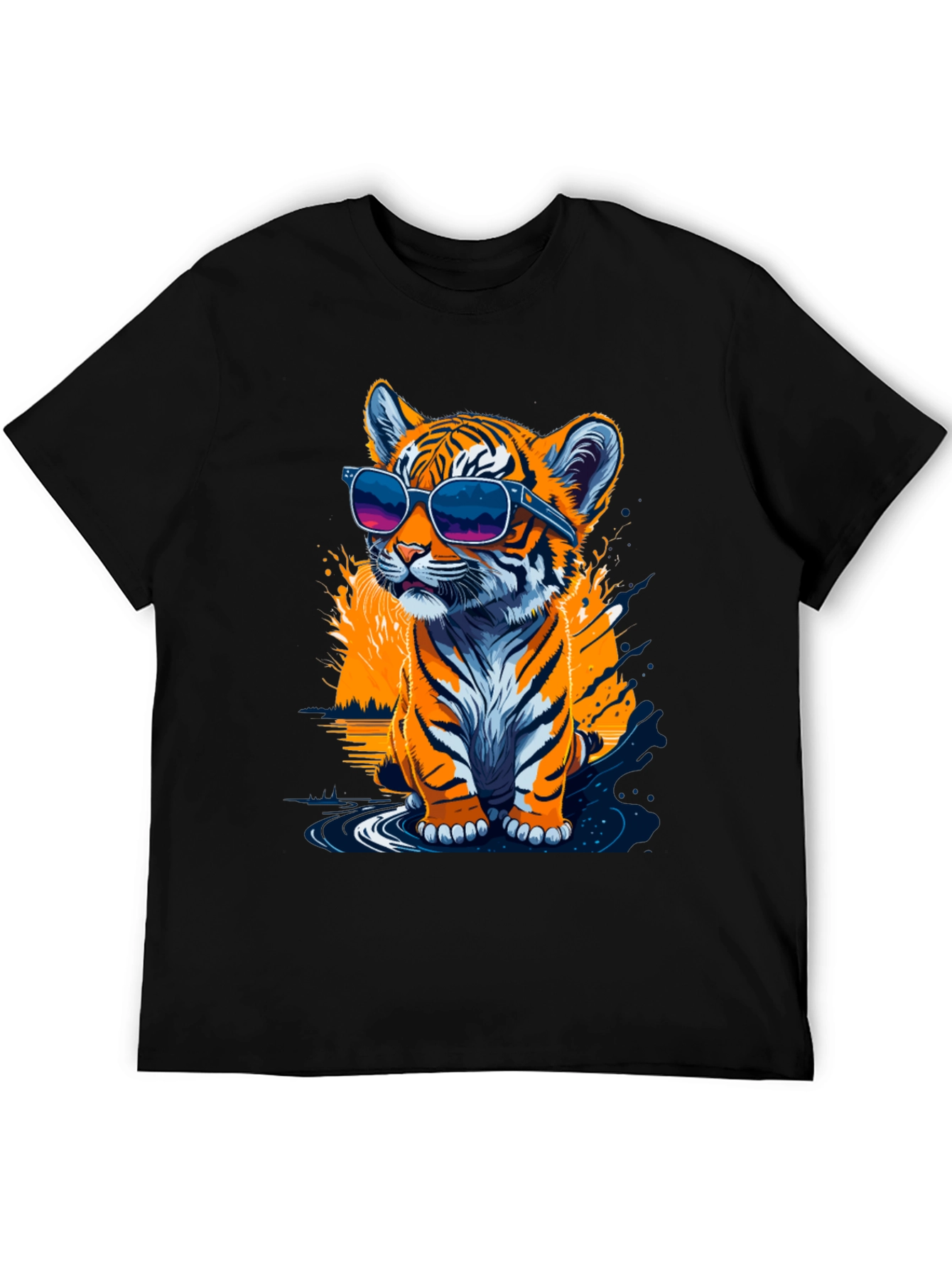 Cool Tiger Cub Graphic T-Shirt - Black