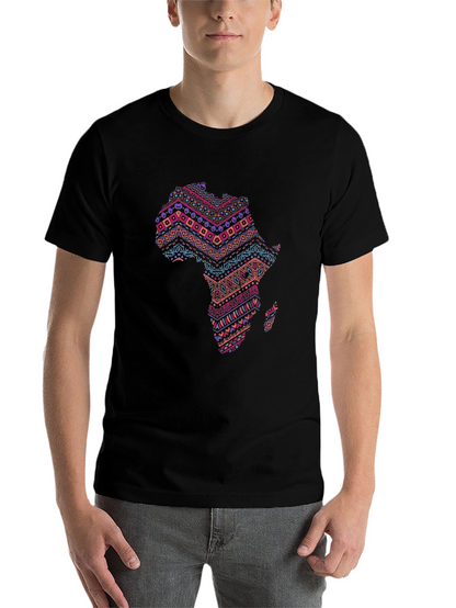 Africa Map Print Tee - Stylish Black T-Shirt