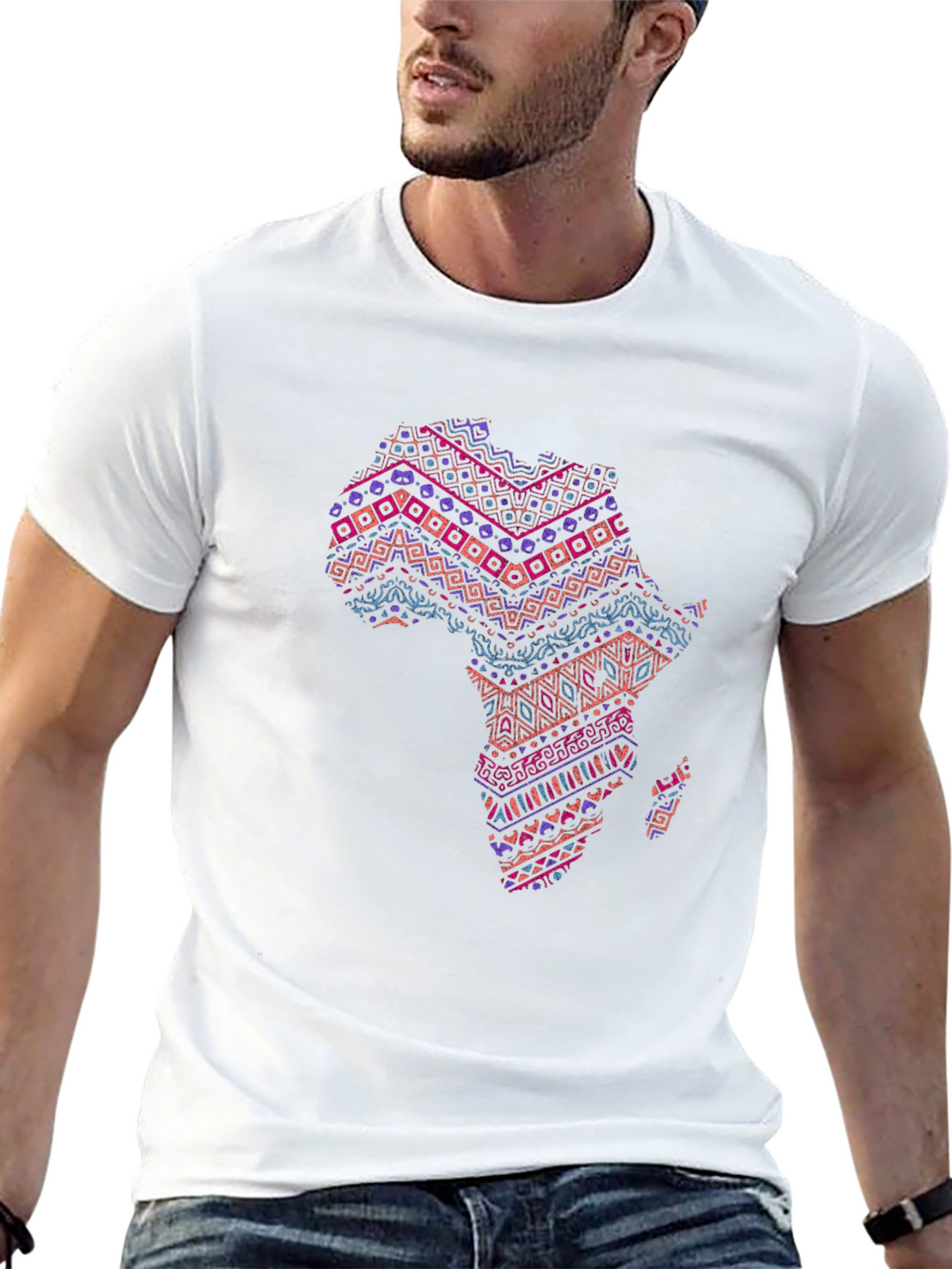 Africa Map Print Tee - Stylish Black T-Shirt