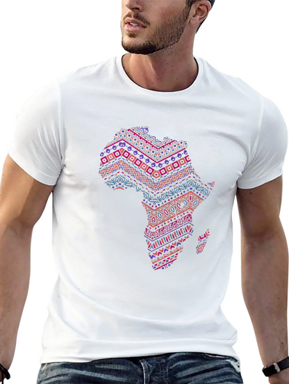 Africa Map Print Tee - Stylish Black T-Shirt