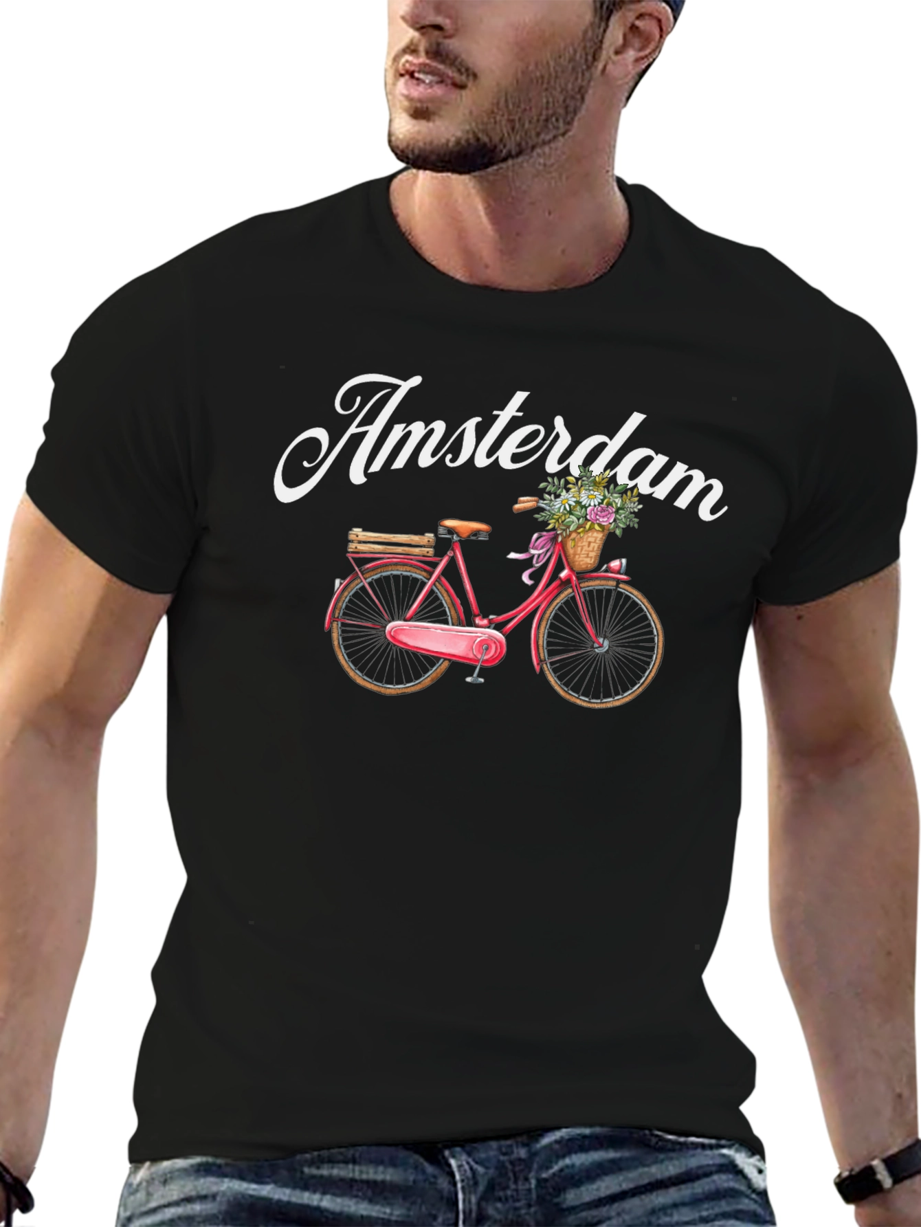 Amsterdam Bicycle Graphic Tee - Black