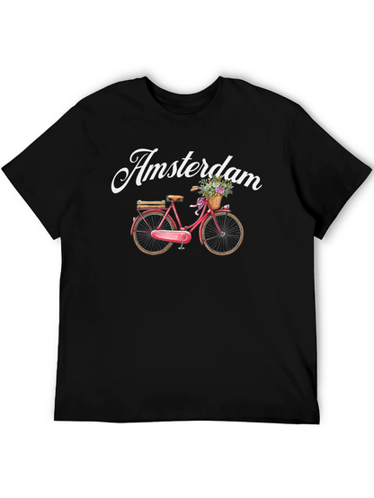Amsterdam Bicycle Graphic Tee - Black
