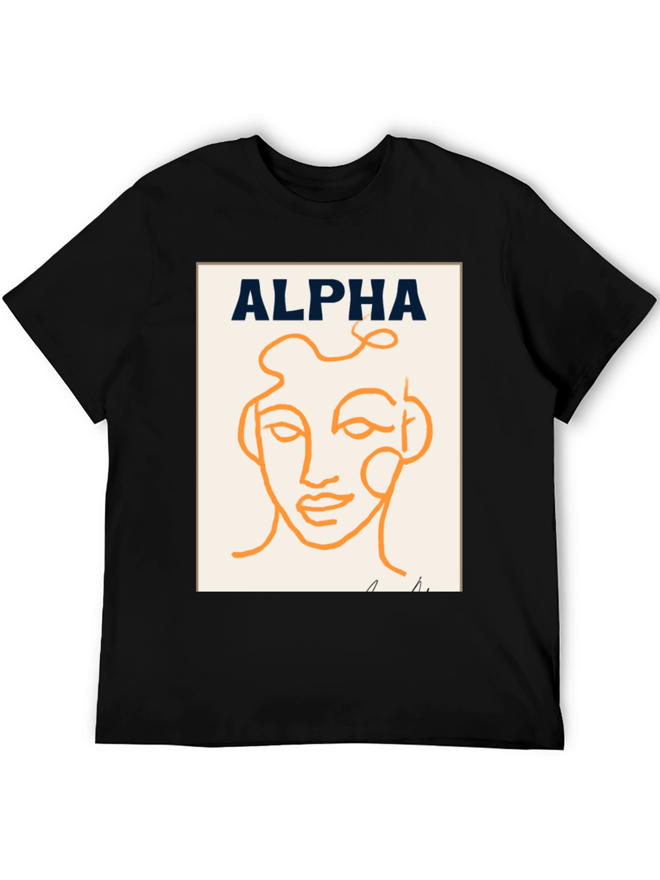 Alpha Abstract Face Graphic Tee - Modern Art T-Shirt