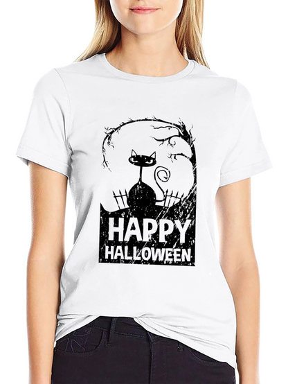 Happy Halloween Black Cat T-Shirt