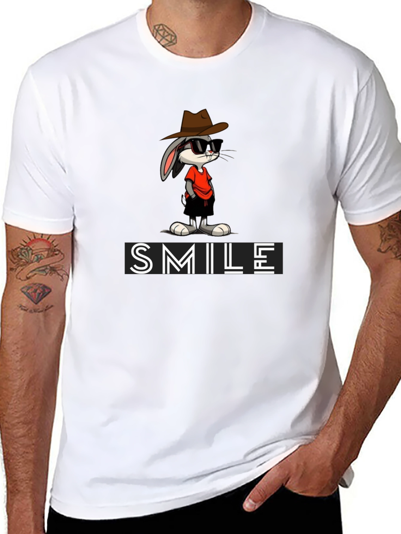 Bugs Bunny SMILE Graphic Tee - Cool Cartoon Style