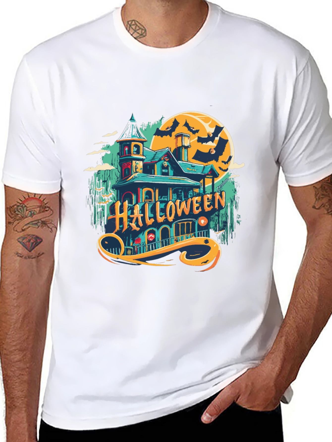 Halloween Spooky House Graphic Tee