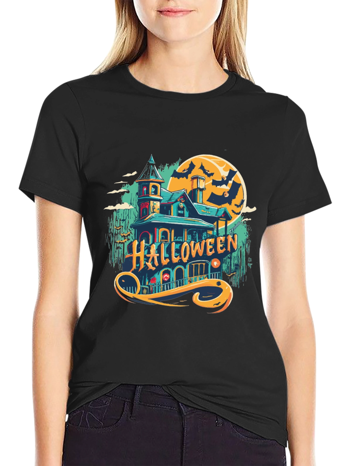 Halloween Spooky House Graphic Tee