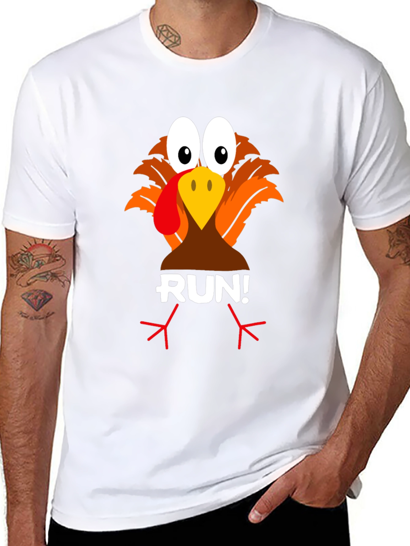 Turkey Run! Graphic Tee - Thanksgiving Fun