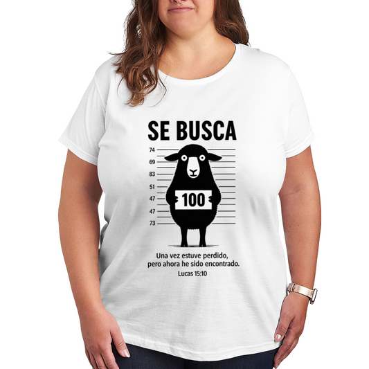 Spanish Bible Lost Sheep Faith Plus Size Ladies Casual Tee