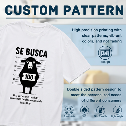 Spanish Bible Lost Sheep Faith Plus Size Ladies Casual Tee
